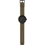 Leff Amsterdam D42 Tube Watch Cordura Leather | Black/Green