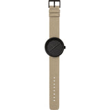 Leff Amsterdam D42 Tube Watch Cordura Leather | Black/Sand
