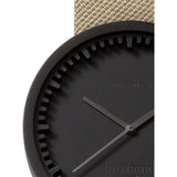 Leff Amsterdam D42 Tube Watch Cordura Leather | Black/Sand