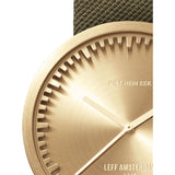 Leff Amsterdam D42 Tube Watch Cordura Leather | Brass/Green