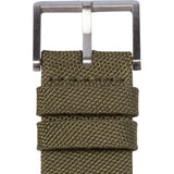 Leff Amsterdam D42 Tube Watch Cordura Leather | Steel/Green