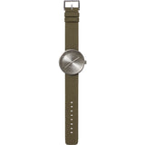 Leff Amsterdam D42 Tube Watch Cordura Leather | Steel/Green