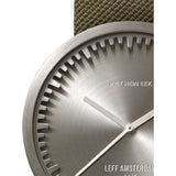 Leff Amsterdam D42 Tube Watch Cordura Leather | Steel/Green