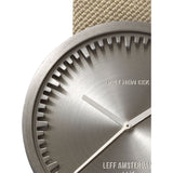 Leff Amsterdam D42 Tube Watch Cordura Leather | Steel/Sand