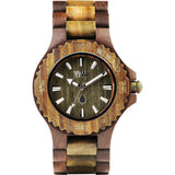 WeWood Date Indian Rosewood/Guaiaco Watch | Chocolate/Army Wdchar