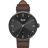Vestal Roosevelt Italian Leather Watch | Dark Brown/Gun
