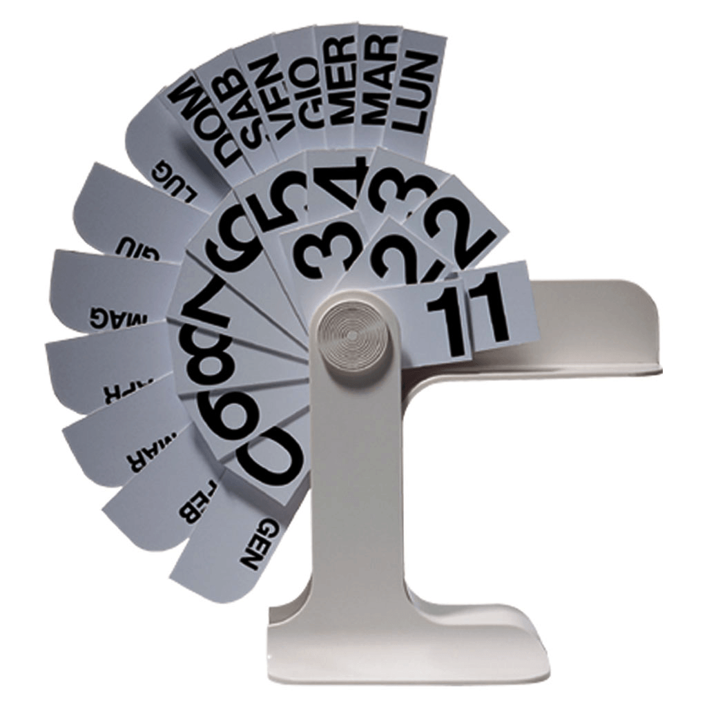 Danese Milano by Enzo Mari Timor Perpetual Desk Calendar Cream