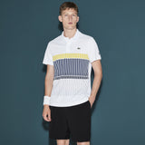Lacoste X Novak Djokovic Vertical Stripe Men's Polo Shirt | White