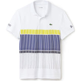 Lacoste X Novak Djokovic Vertical Stripe Men's Polo Shirt | White