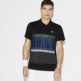 Lacoste X Novak Djokovic Vertical Stripe Men's Polo Shirt | Black
