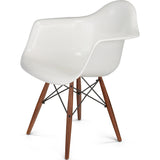 Modernica Case Study Walnut Dowel Arm Shell Chair | Black/White FIB-W-DSA-BLK-WAL