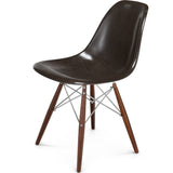 Modernica Case Study Walnut Dowel Side Shell Chair | Chrome/Jet Black FIB-W-DOS-CHR-WAL
