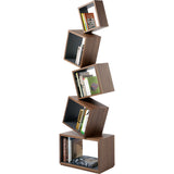 Malagana Equilibrium Walnut Wood Bookcase | Graphite EQ-100 GR