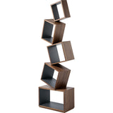 Malagana Equilibrium Walnut Wood Bookcase | Graphite EQ-100 GR