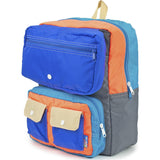 Mokuyobi Faux Roll Top Backpack | Royal/Neon Orange FROL01