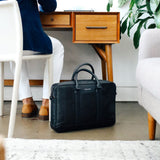 Hook & Albert Formal Briefcase | Black Leather