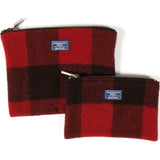 Faribault Buffalo Check Small Pouch | Red/Black- BABCRD1591