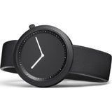 Bulbul Facette 01 Men's Watch | Matte Black Steel on Black Italian Leather
