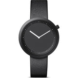 Bulbul Facette 01 Men's Watch | Matte Black Steel on Black Italian Leather