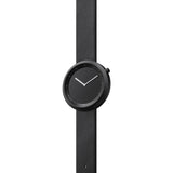 Bulbul Facette 01 Men's Watch | Matte Black Steel on Black Italian Leather