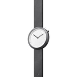 Bulbul Facette 02 Men's Watch | Matte Gun Grey Steel on Grey Italian Leather
