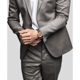 Bulbul Facette 02 Men's Watch | Matte Gun Grey Steel on Grey Italian Leather