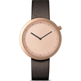 Bulbul Facette 03 Men's Watch | Matte Rose Golden Steel on Brown Italian Leather