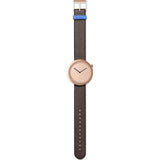 Bulbul Facette 03 Men's Watch | Matte Rose Golden Steel on Brown Italian Leather
