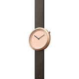 Bulbul Facette 03 Men's Watch | Matte Rose Golden Steel on Brown Italian Leather