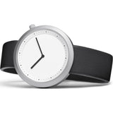 Bulbul Facette 05 Men's Watch | Matte Steel on Black Italian Leather