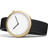 Bulbul Facette 06 Men's Watch | Matte Golden Steel on Black Italian Leather