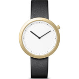 Bulbul Facette 06 Men's Watch | Matte Golden Steel on Black Italian Leather
