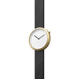 Bulbul Facette 06 Men's Watch | Matte Golden Steel on Black Italian Leather