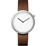 bulbul Facette 07 Watch | Matte Steel on Brown Italian Leather F07