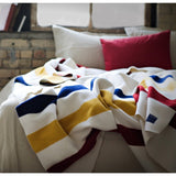 Faribault Revival Stripe Wool Blanket | Bone White 1572 Twin/1589 Queen