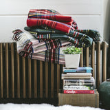 Faribault Royal Carefree Stewart Plaid Wool Throw | Red Plaid 12615 50x72