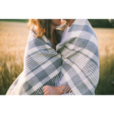 Faribault Plaid 1920s Wool Throw | Gray/Natural 5440 50x72