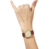 slow Mo 07 Gold Watch | Brown Leather X000OQTULL