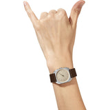 slow Mo 08 Créme Watch | Dark Brown Leather X000OQTUTD