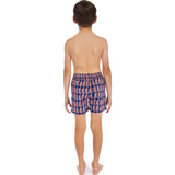 Tom & Teddy Boy's Fern Swim Trunk | Navy & Pink / 1-2