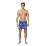 Tom & Teddy Men's Flamingo Contemporary Swim Trunk | Rose/Blue