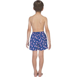 Tom & Teddy Boy's Flamingo Swim Trunk | Rose & Blue / 1-2