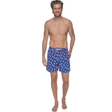 Tom & Teddy Men's Flamingo Swim Trunk | Rose & Blue / XL