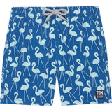 Tom & Teddy Boy's Flamingo Swim Trunk | Sky Blue / 11-12