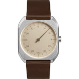 slow Mo 08 Créme Watch | Dark Brown Leather X000OQTUTD