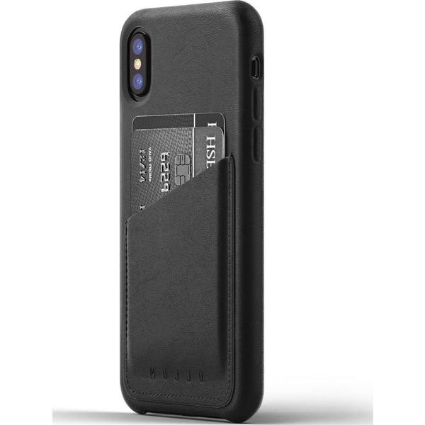 Mujjo Leather Wallet Case for iPhone X | Black MUJJO-CS-092-BK