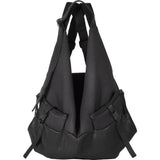 Cote&Ciel Ganges Alias Split Cowhide Leather Medium Backpack | Agate Black/Charcoal Canvas 28373