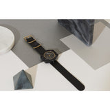 Analog Mason Genuine Black Marble Hex Watch | Black Strap gb-bx