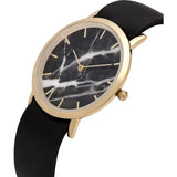 Analog Classic Genuine Black Marble Watch | Black Strap GB-CB
