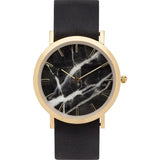 Analog Classic Genuine Black Marble Watch | Black Strap GB-CB